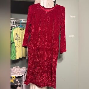 Elegant Red Velvet Dress shalwar khameez set sz 38/40 chest